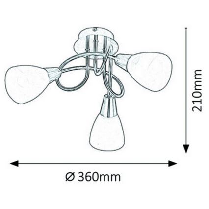 Rabalux - Candelabro integrado 3xE14/40W/230V cromo mate
