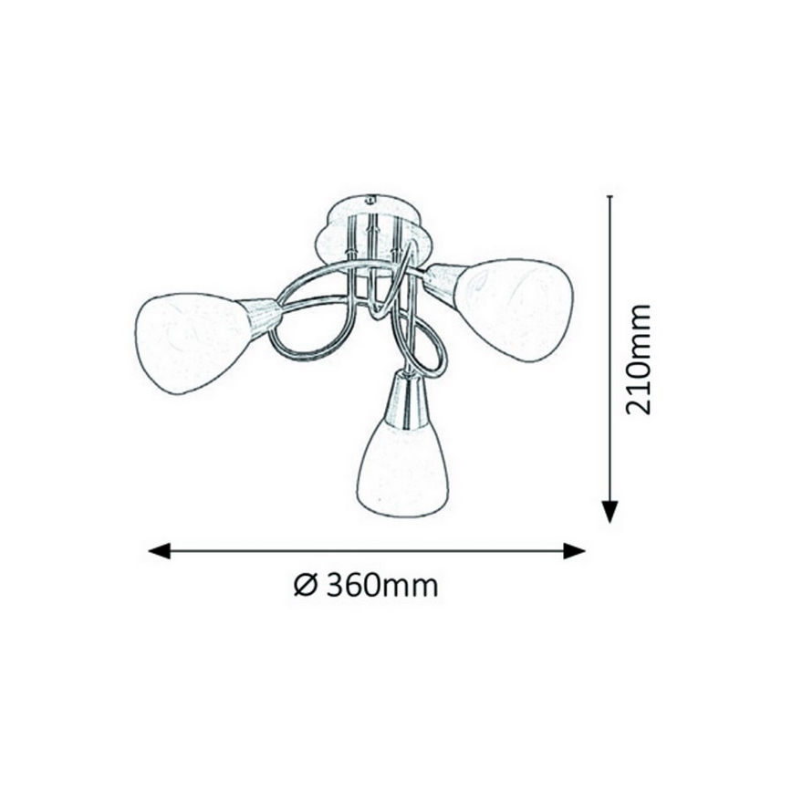 Rabalux - Candelabro integrado 3xE14/40W/230V cromo mate