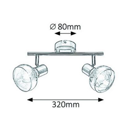 Rabalux 5547 - Foco HOLLY 2xE14/40W/230V dourado