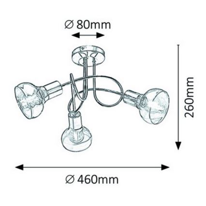 Rabalux - Candelabro integrado 3xE14/40W/230V dourado