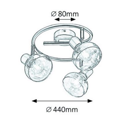 Rabalux 5549 - Foco HOLLY 3xE14/40W/230V dourado