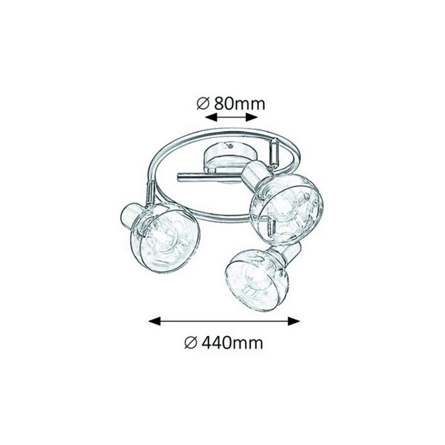Rabalux 5549 - Foco HOLLY 3xE14/40W/230V dourado