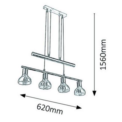 Rabalux 5551 - Candelabro num fio HOLLY 4xE14/40W/230V dourado
