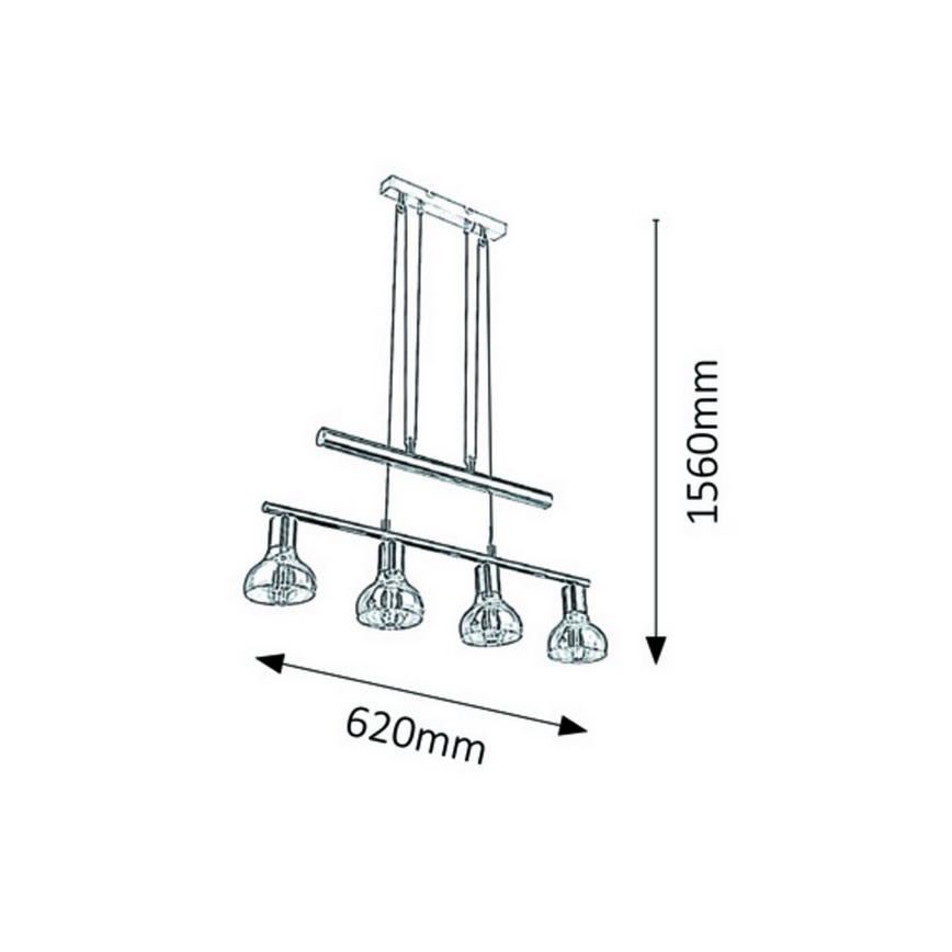 Rabalux 5551 - Candelabro num fio HOLLY 4xE14/40W/230V dourado