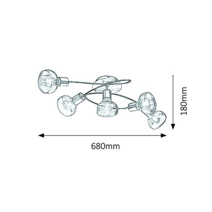 Rabalux - Candelabro integrado 5xE14/40W/230V dourado