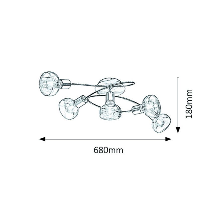 Rabalux - Candelabro integrado 5xE14/40W/230V dourado