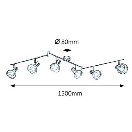 Rabalux 5553 - Foco HOLLY 6xE14/40W/230V dourado