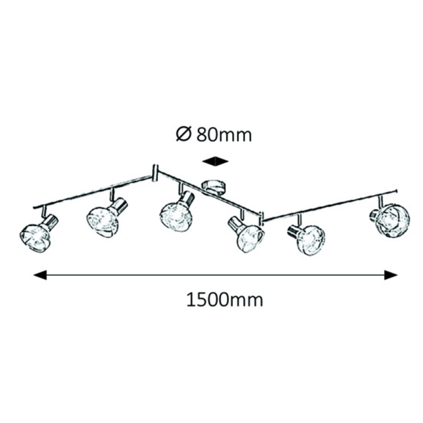 Rabalux 5553 - Foco HOLLY 6xE14/40W/230V dourado