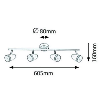 Rabalux - Foco LED 4xLED/4W/230V