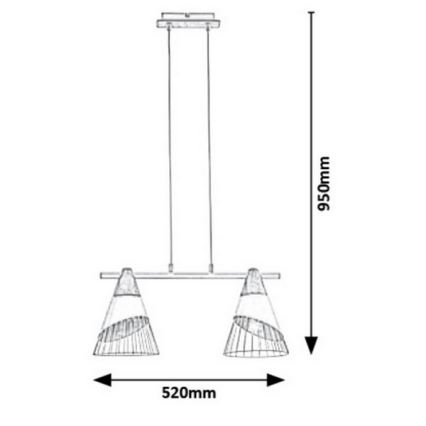 Rabalux - Candelabro num fio 2xE27/60W/230V