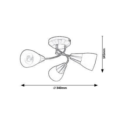 Rabalux - Iluminação de teto 3xE14/40W/230V diâmetro 34 cm