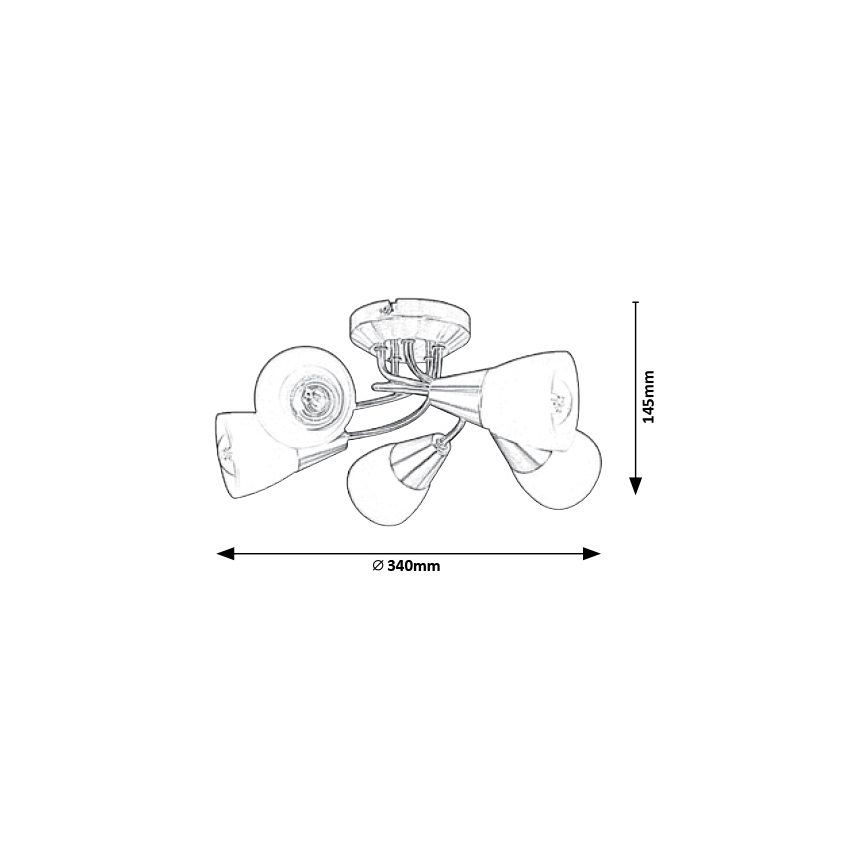 Rabalux - Iluminação de teto 5xE14/40W/230V diâmetro 34 cm
