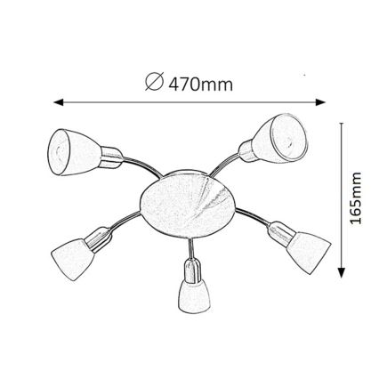 Rabalux - Luz de teto 5xE14/40W/230V
