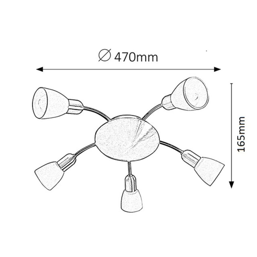 Rabalux - Luz de teto 5xE14/40W/230V