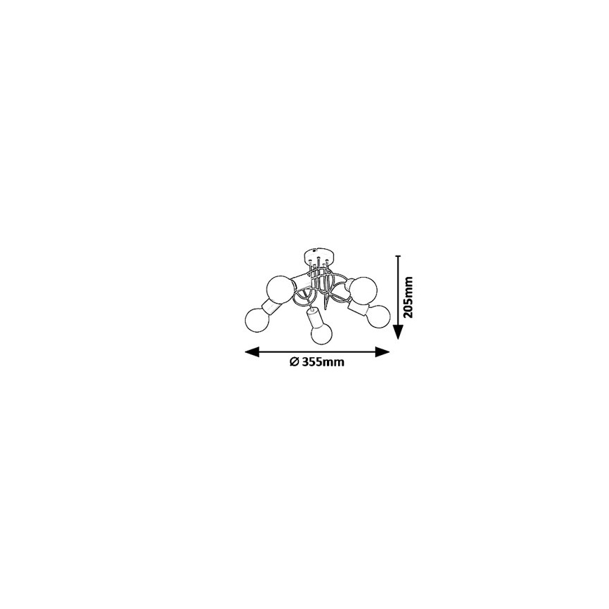 Rabalux 6340 - Candelabro integrado LINETT 5xE27/40W/230V