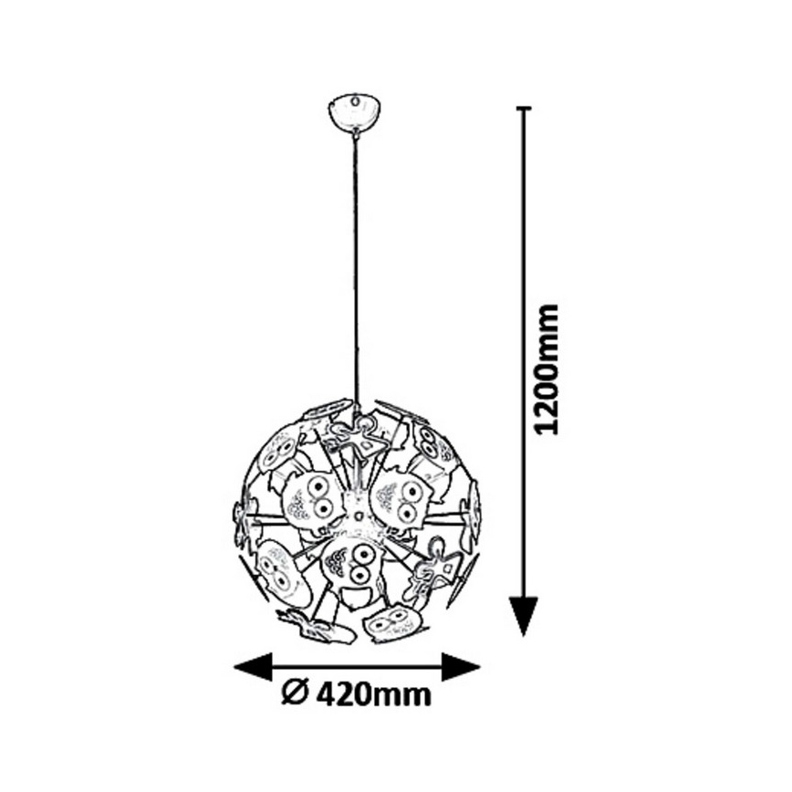 Rabalux 6390 - Candelabro pendente num fio de criança BIRDY 3xE14/40W/230V