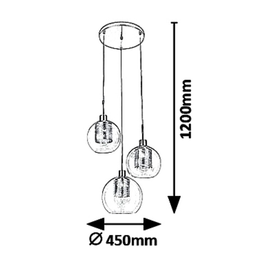 Rabalux 6496 - Candelabro num fio PHILANA 3xE14/40W/230V