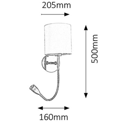 Rabalux 6529 - Iluminação de parede LARKIN 1xE27/40W+LED/3W
