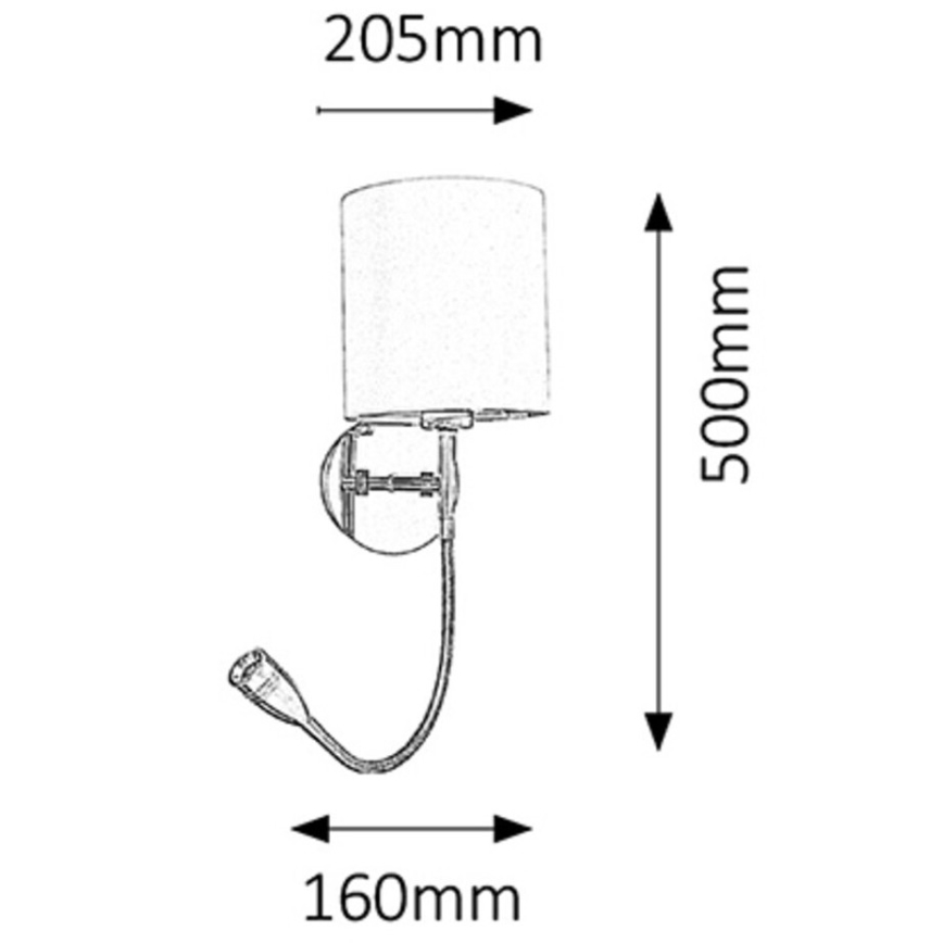 Rabalux 6529 - Iluminação de parede LARKIN 1xE27/40W+LED/3W