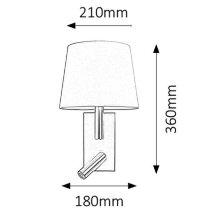 Rabalux - Luz de parede E27/40W + LED/3W