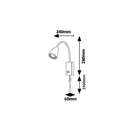 Rabalux - Foco de parede 1xGU10/25W/230V