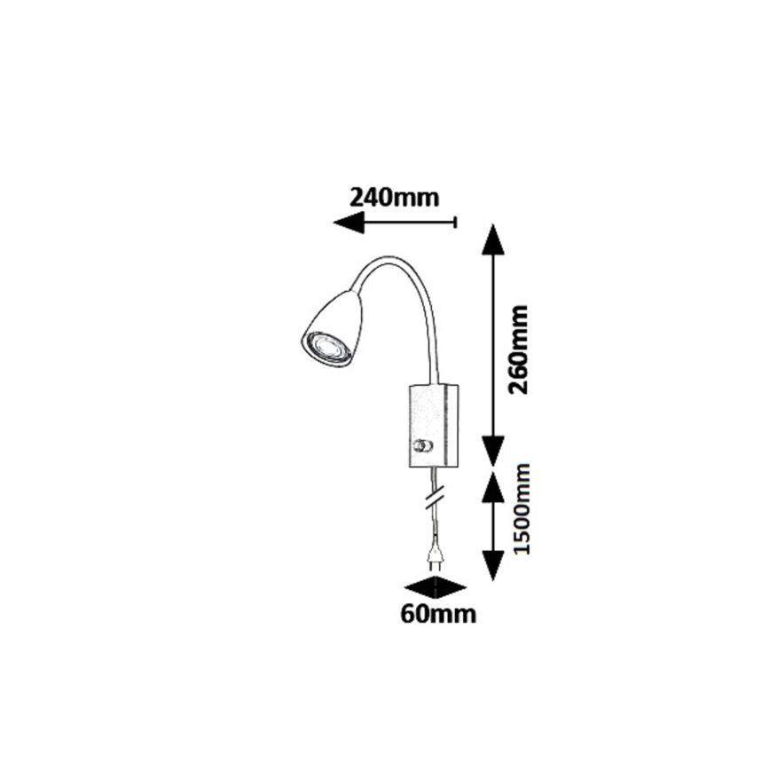 Rabalux 6720 - Foco de parede MIKA 1xGU10/25W/230V