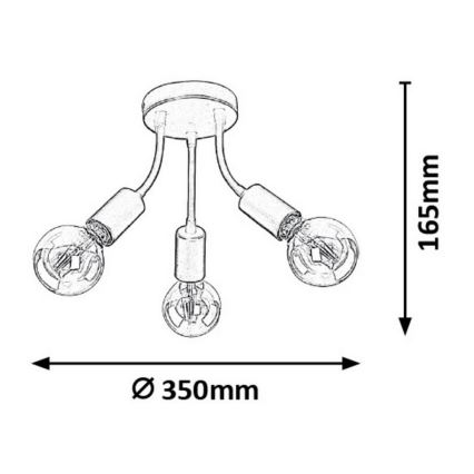 Rabalux - Candelabro integrado 3xE27/60W/230V