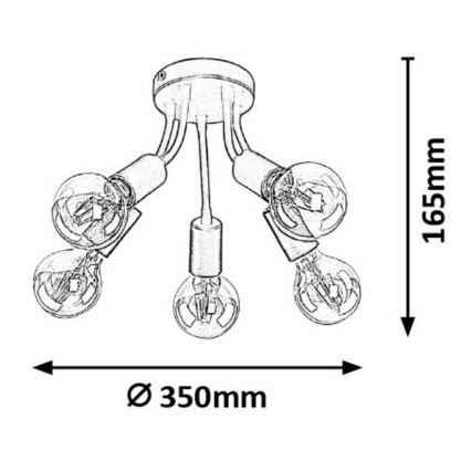 Rabalux - Candelabro integrado 5xE27/60W/230V