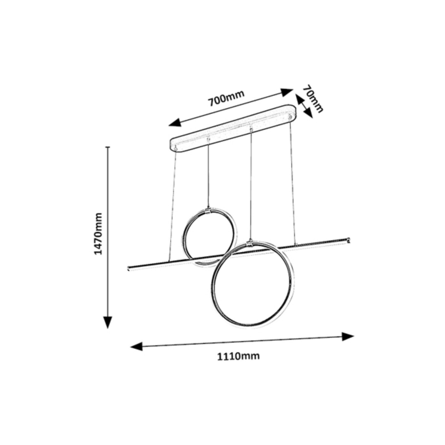 Rabalux - Candelabro suspenso LED LED/48W/230V