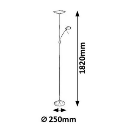 Rabalux - Candeeiro de chão LED 1xLED/18W + 1xLED/5W/230V