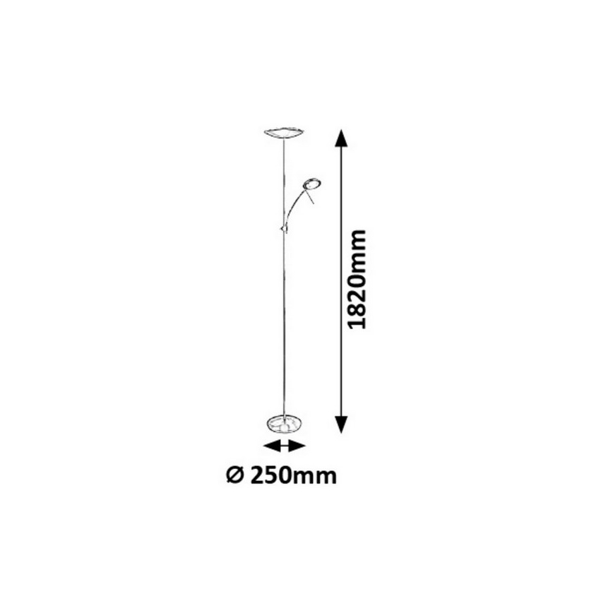 Rabalux - Candeeiro de chão LED 1xLED/18W + 1xLED/5W/230V