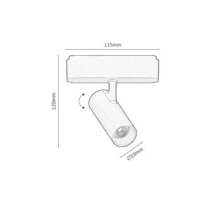 Rabalux - LED Foco para sistema de carril monofásico LED/6W/230V 3000K preto
