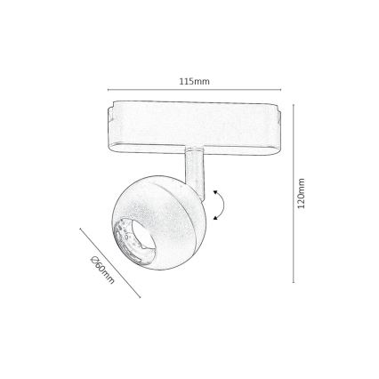 Rabalux - LED Foco para sistema de carril monofásico LED/5W/230V 3000K preto