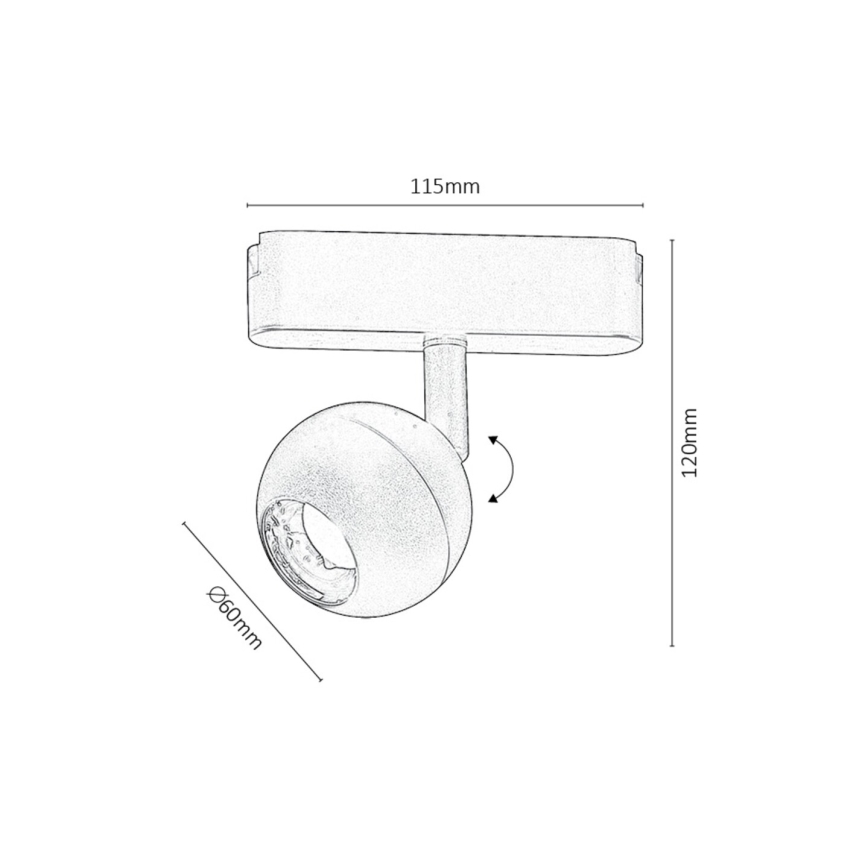 Rabalux - LED Foco para sistema de carril monofásico LED/5W/230V 3000K preto