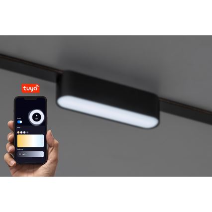 Rabalux - Candeeiro de teto LED regulável para sistema de carris monofásico LED/6W/24V 2700-5500K Wi-Fi Tuya 11,5 cm preto