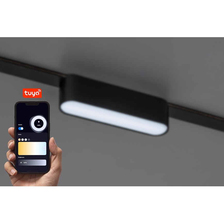 Rabalux - Candeeiro de teto LED regulável para sistema de carris monofásico LED/6W/24V 2700-5500K Wi-Fi Tuya 11,5 cm preto
