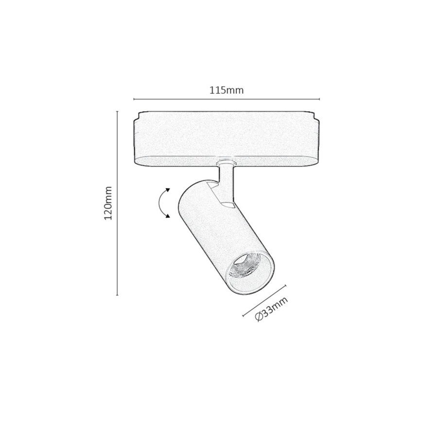 Rabalux -  Foco de luz LED regulável para sistema de carris monofásico LED/5W/24V 2700-5500K Wi-Fi Tuya preto