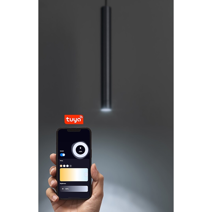 Rabalux - Candeeiro suspenso LED com regulação para sistema de carris monofásico LED/5W/24V 2700-5500K Wi-Fi Tuya preto