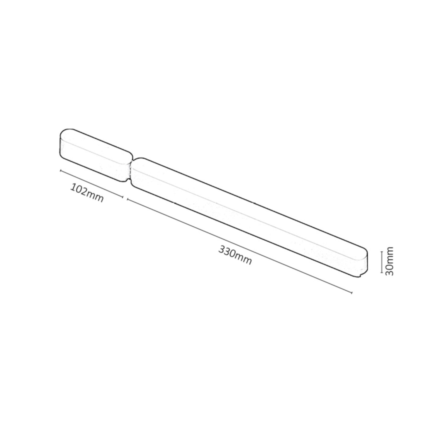 Rabalux - Alimentação elétrica para luzes no sistema ferroviário 80W/230V 10,2 + 33 cm preto