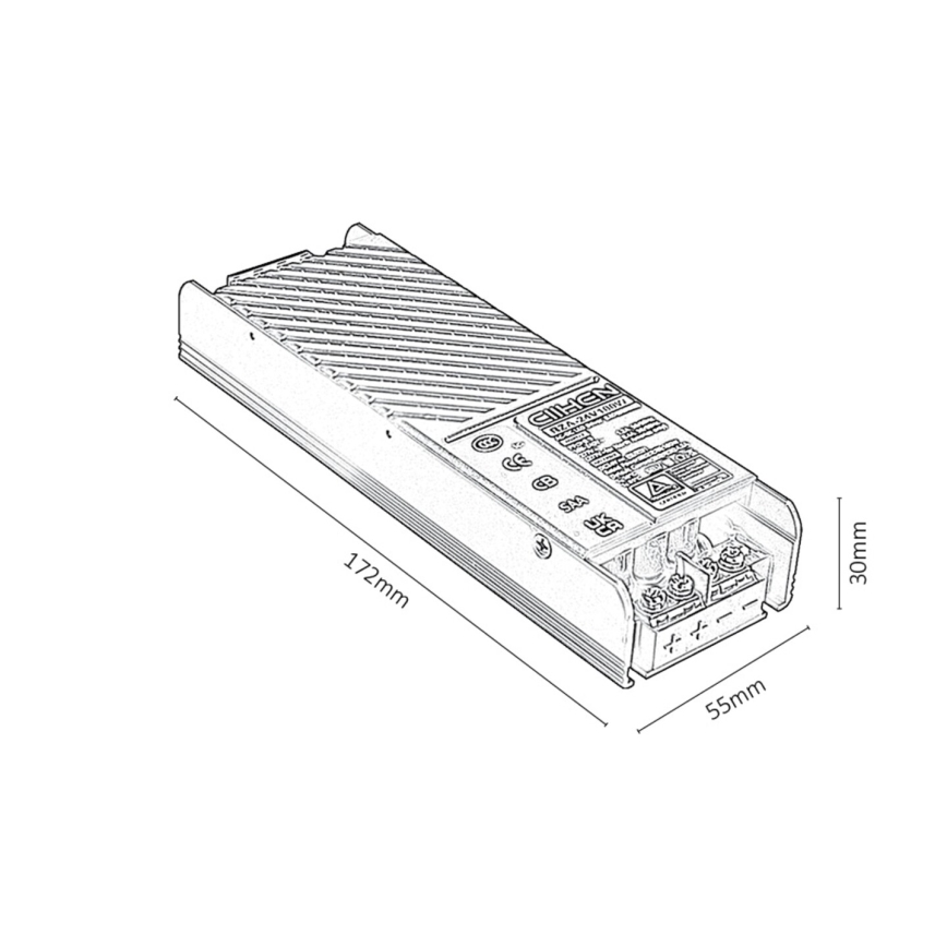 Rabalux - Fonte de alimentação embutida para luzes no sistema ferroviário 100W/230V