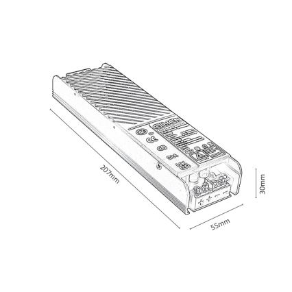 Rabalux - Fonte de alimentação embutida para luzes no sistema ferroviário 200W/230V