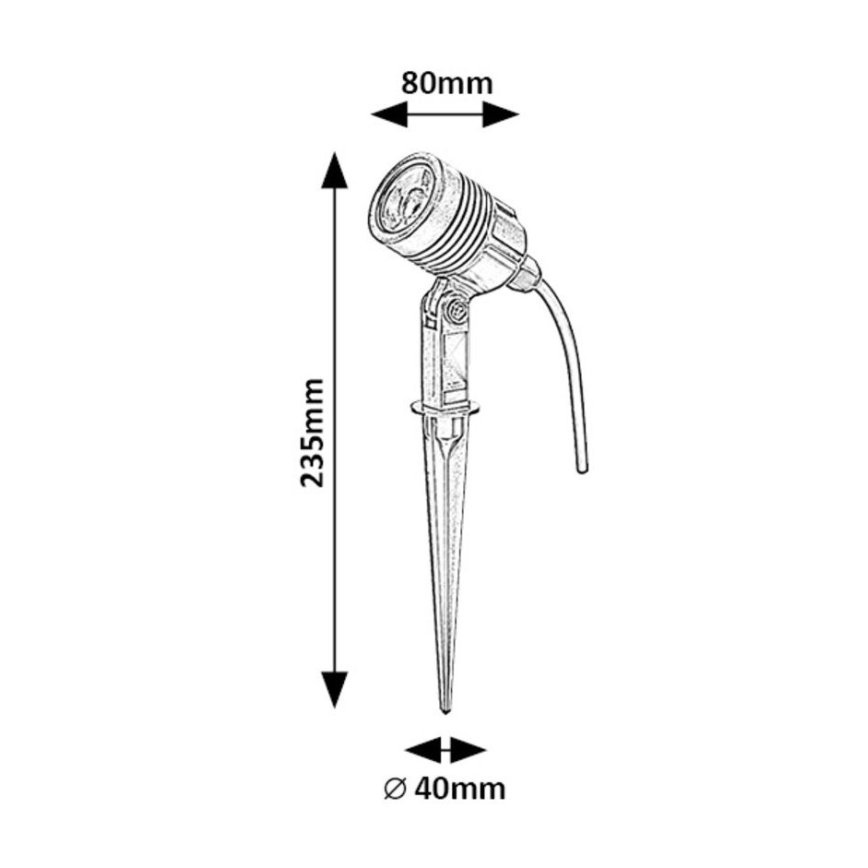 Rabalux - Candeeiro exterior LED LED/3W/230V IP65