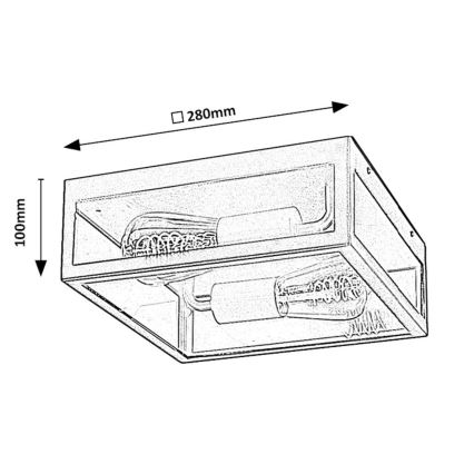 Rabalux - Iluminação de teto exterior 2xE27/60W/230V IP23