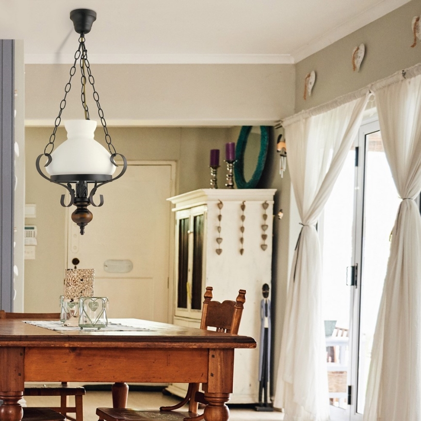 Rabalux - Candelabro suspenso 1xE27/60W/230V nogueira