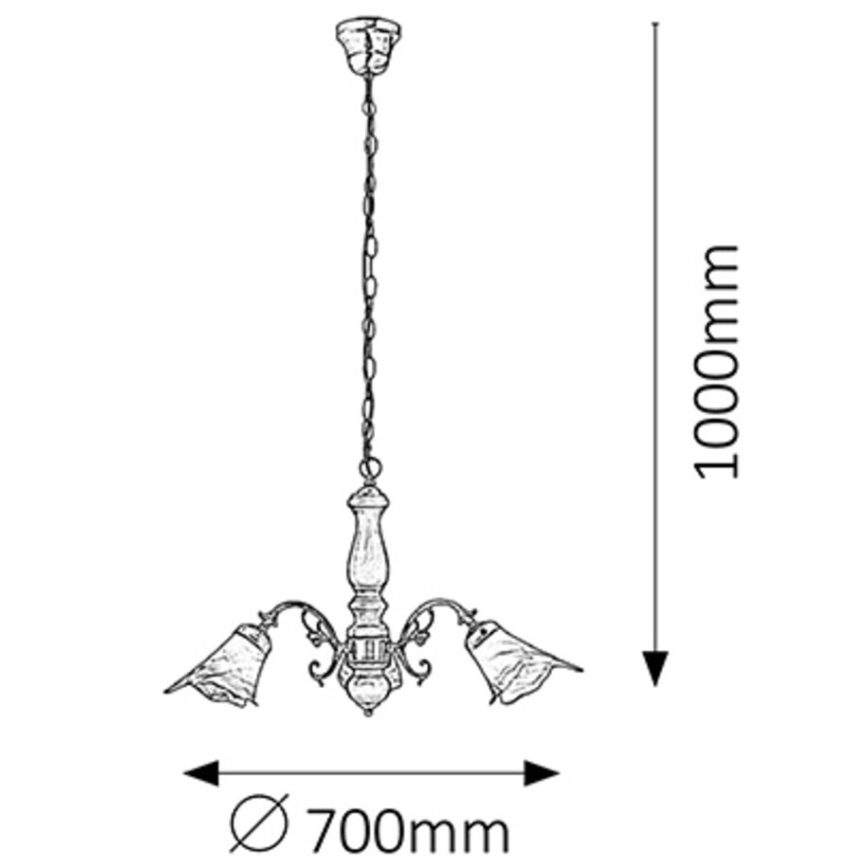 Rabalux - Candelabro suspenso 3xE14/40W/230V nogueira