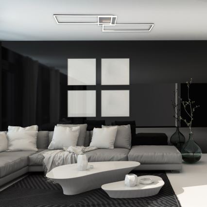 Rabalux - Luminária de teto LED dimmerizável LED/40W/230V 2700-6500K Wi-Fi Tuya cromo fosco + controlo remoto 25x110 cm