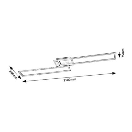 Rabalux - Luminária de teto LED dimmerizável LED/40W/230V 2700-6500K Wi-Fi Tuya cromo fosco + controlo remoto 25x110 cm