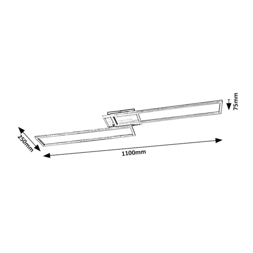 Rabalux - Luminária de teto LED dimmerizável LED/40W/230V 2700-6500K Wi-Fi Tuya cromo fosco + controlo remoto 25x110 cm