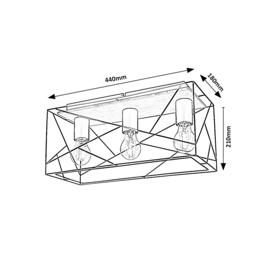 Rabalux - Iluminação de teto 3xE27/40W/230V 18x44 cm