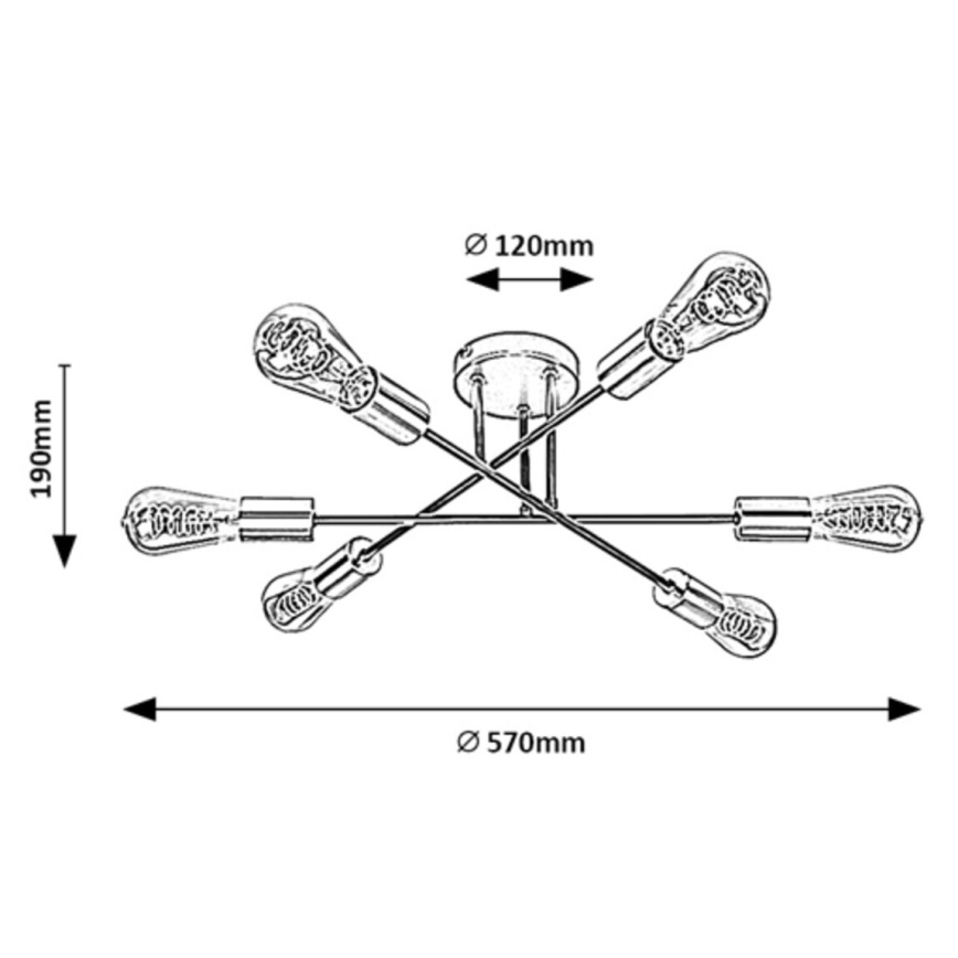 Rabalux - Candelabro integrado 6xE27/25W/230V